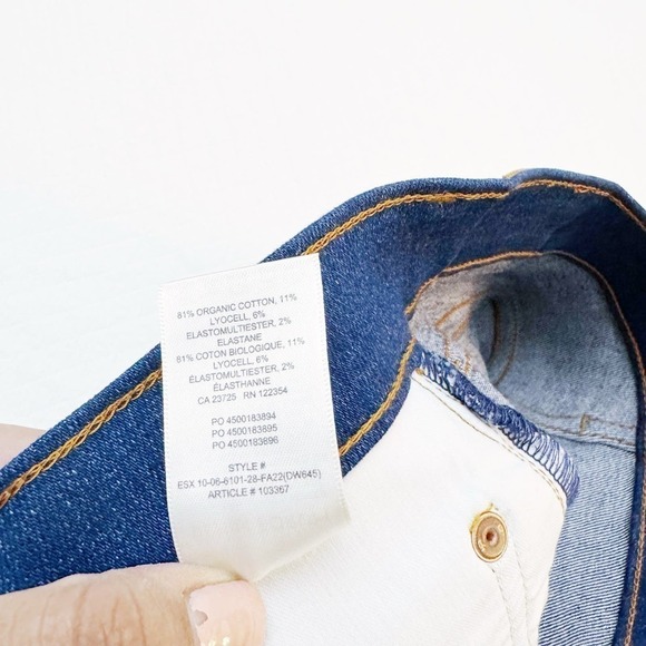 Denim Forum Aritizia The Lola High Rise Skinny 28L Dark Wash Size 32 - Picture 8 of 10